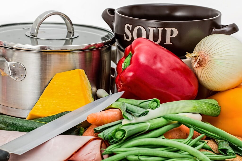 vegetables, pot, cooking